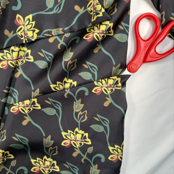 Pink Martini Open Front Blazer Jacket Womens Size Large Black Gold Florals - Picture 3 of 11